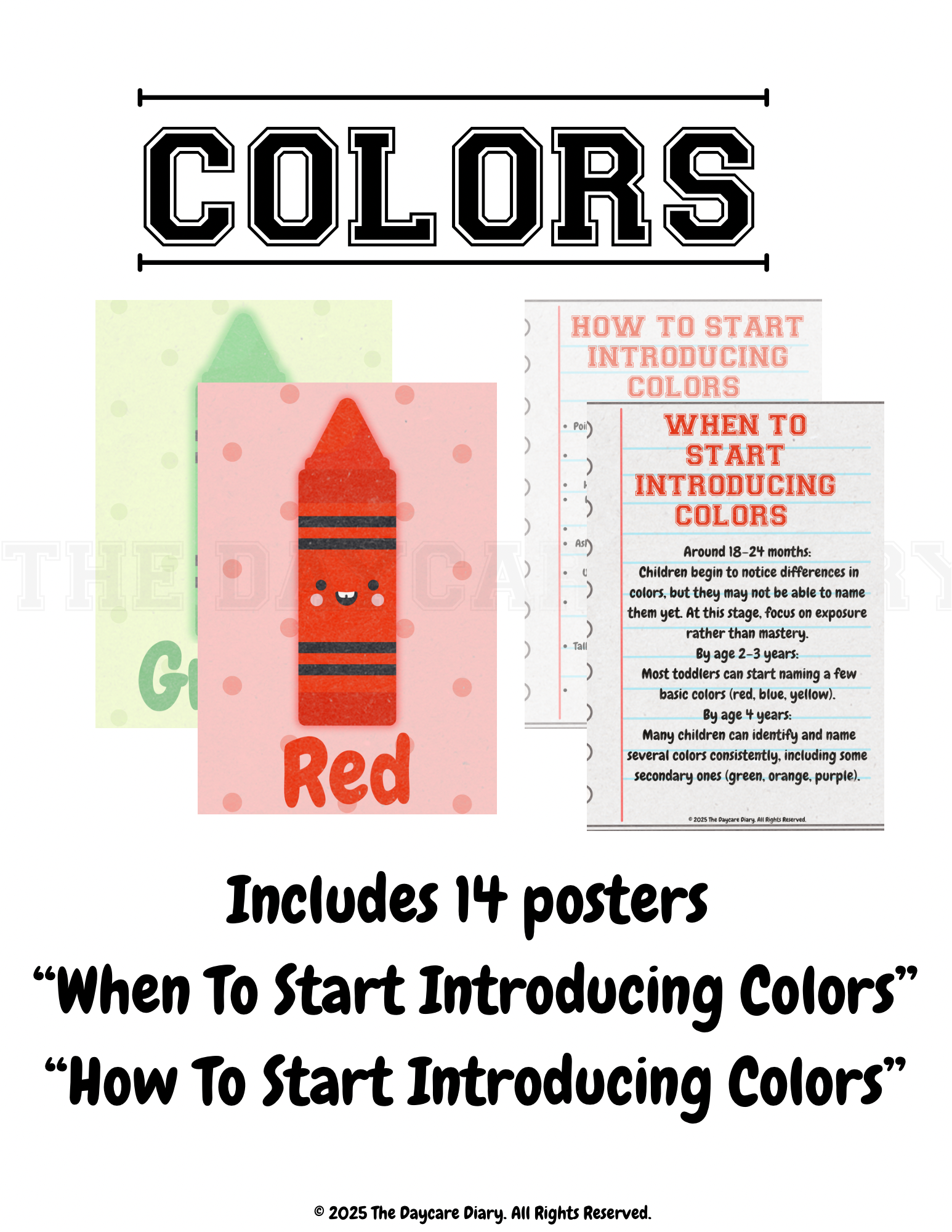 Introducing Colors – Educational Wall Posters for Kids Printable