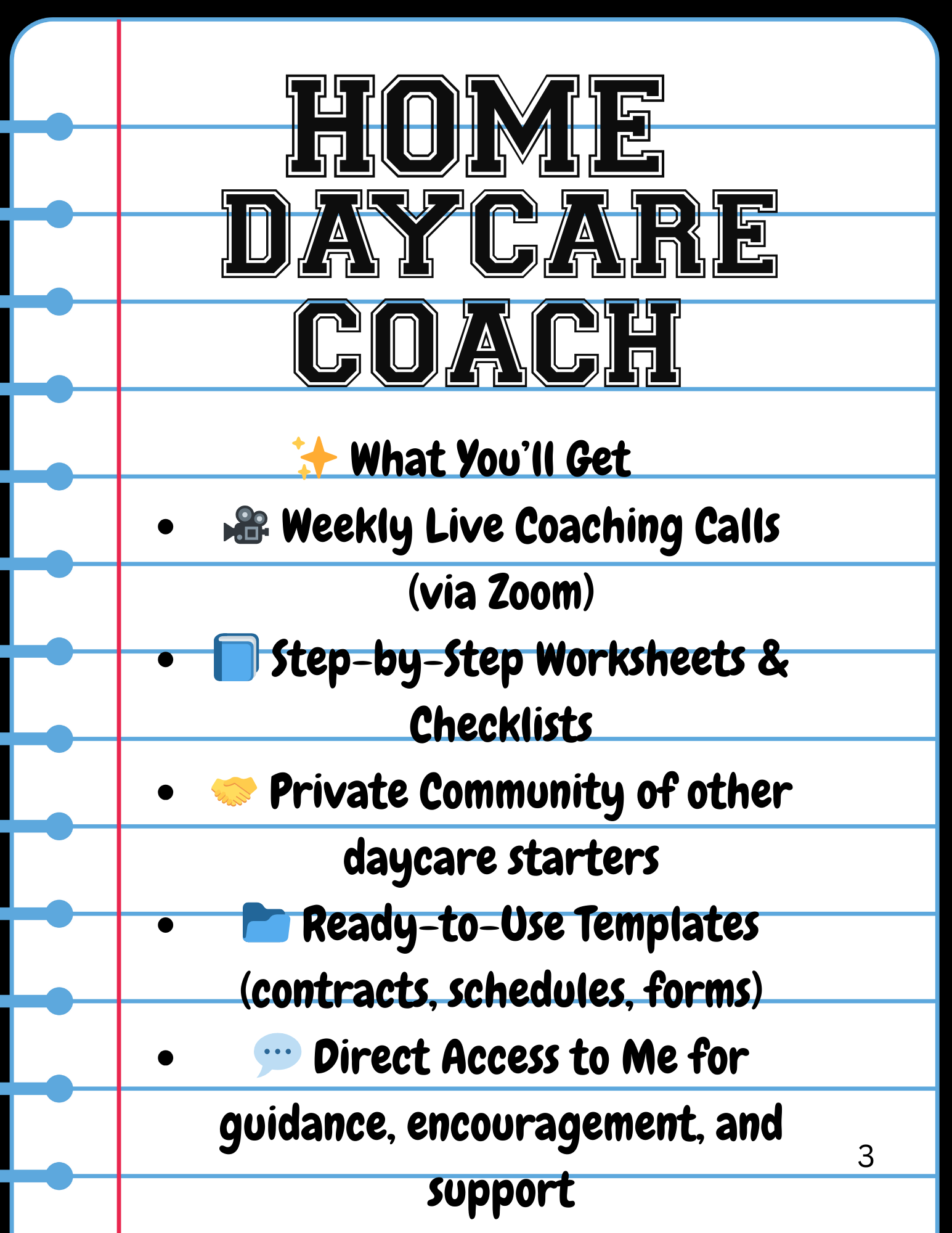 Home Daycare Coaching (Starts Sept 22, 2025)