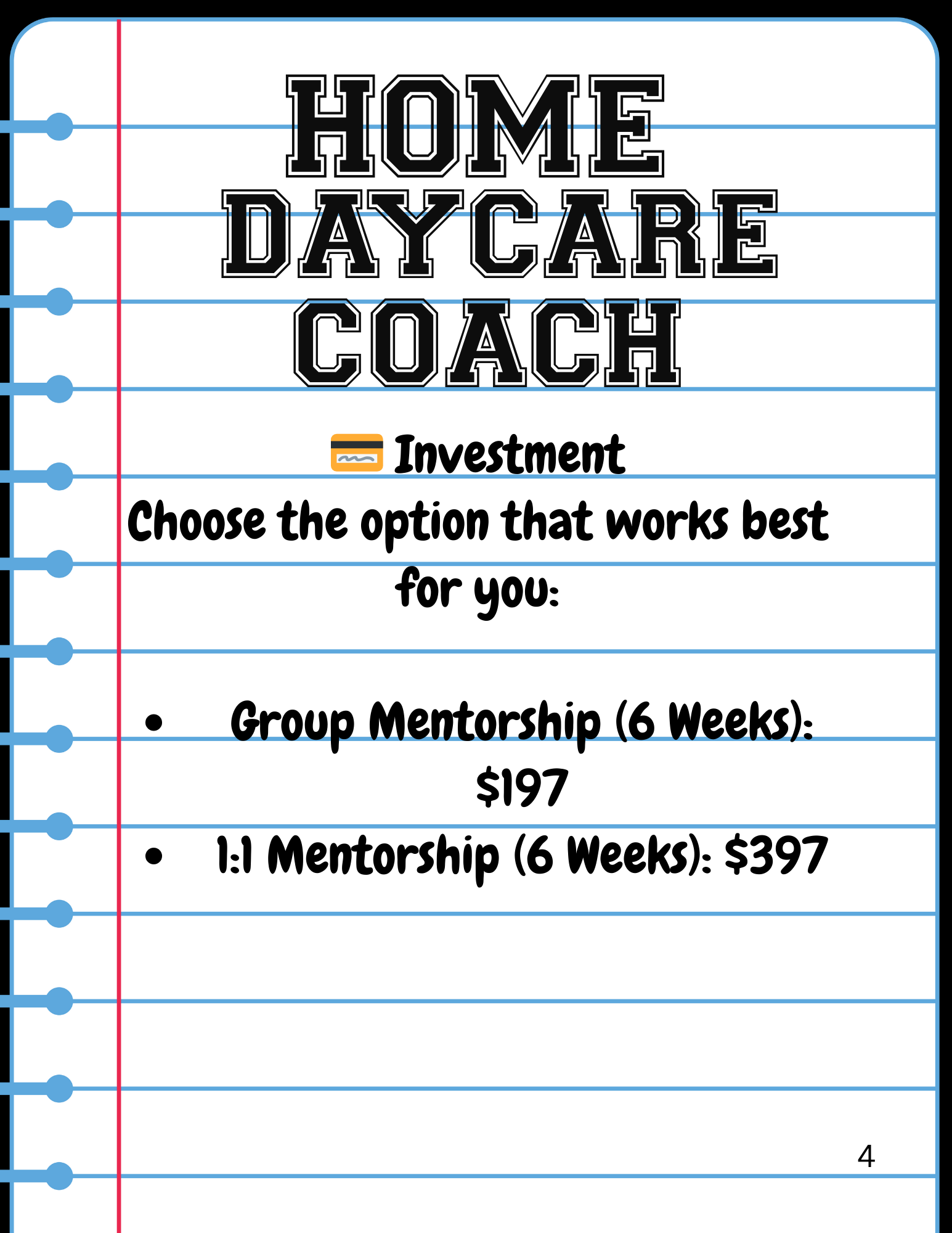 Home Daycare Coaching (Starts Sept 22, 2025)